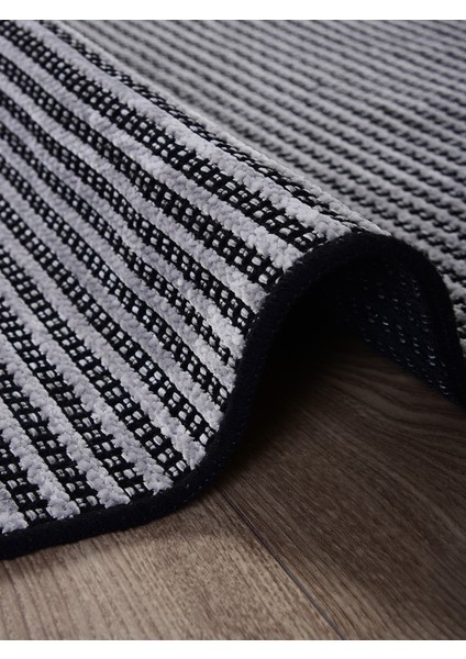 Gri Şönil Kilim Salon Oturma Çocuk Odası Hasır Yıkanabilir Yolluk Kaymaz Taban Halı Siyah fırsatları