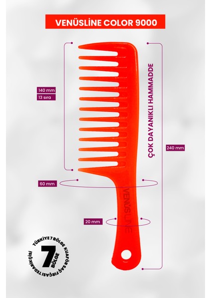 Venüsline 9000 Saç Açma Tarağı – Turuncu Renkli, Islak ve Kuru Saçlar Için modelleri