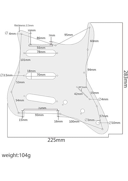 Delik Strat Gitar Pickguard Sss Scratch Plaka Stratocaster Tarzı Gitar Leopar Şerit Youmaxe indirimleri