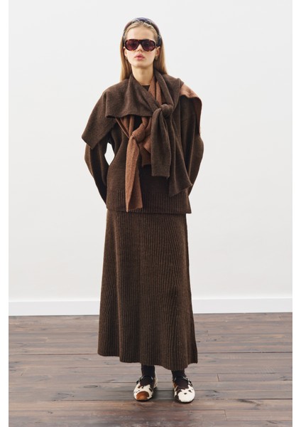 Chunky Oversıze Kazak Kahverengi indirimleri