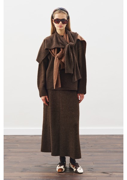 Chunky Oversıze Kazak Kahverengi