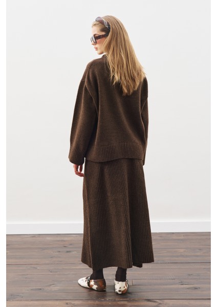 Chunky Oversıze Kazak Kahverengi