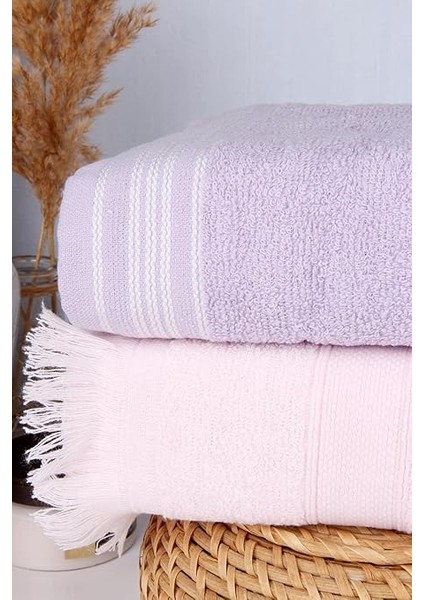 %100 Pamuk 2'li Renkli 50X70 El/yüz Havlu Seti Mor fiyatları