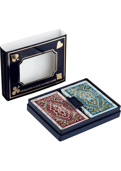 Plastik Iskambil Oyun Kartı Su Geçirmez Çift Deste Sert Kapalı Kutu Içerisinde Biriç Oyun Kağıdı