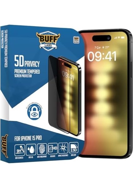 15 Pro ile Uyumlu 5d Privacy Hayalet Ekran, BF2252, Siyah fiyatları