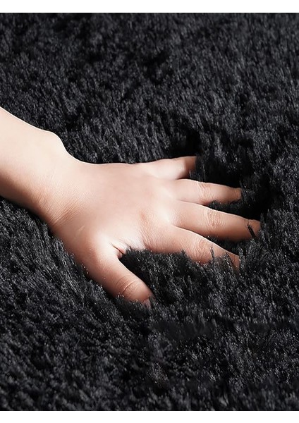 Siyah Post Peluş Yumuşak Yıkanabilir Kaymaz Dot Taban Antibakteriyel Salon Koridor Çocuk Halısı indirimleri