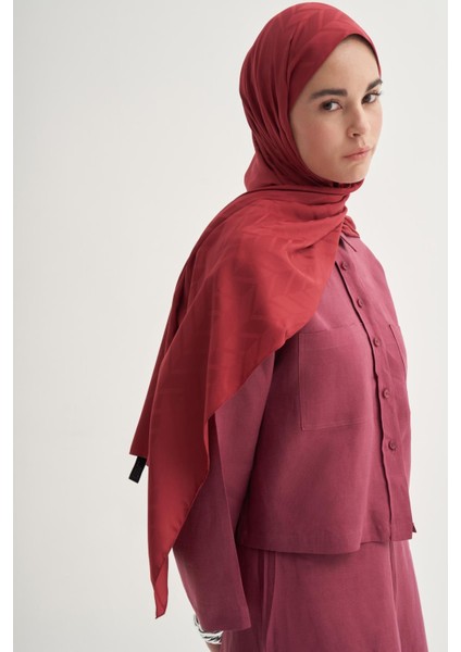 Baklava Desen Pamuk Ipek Şal Bordo fiyatları