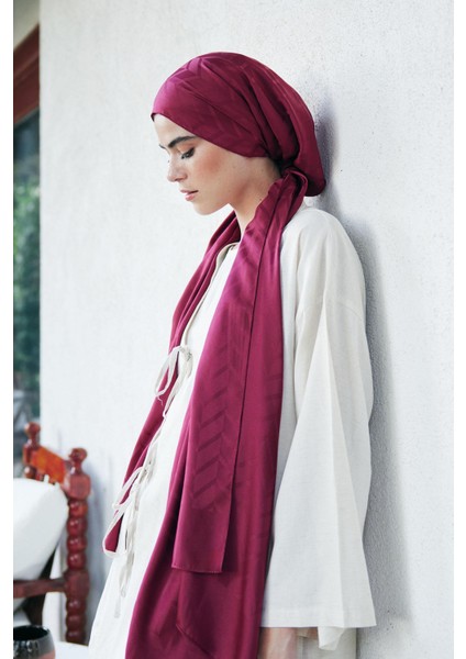 Baklava Desen Pamuk Ipek Şal Bordo indirimleri