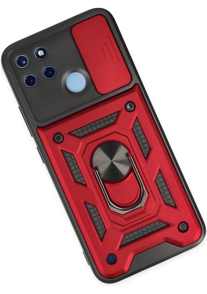 Realme C25Y Kılıf Pars Lens Yüzüklü Silikon - KIRMIZI-(5796) - N188J573-M02188 modelleri