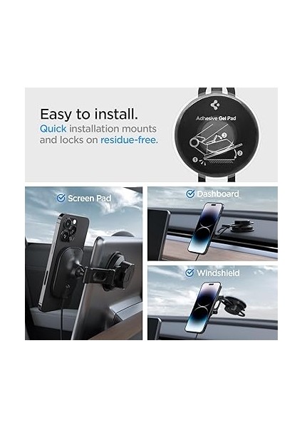 Magfit Dashboard Araç Içi Telefon Tutucu + Manyetik Kablosuz Şarj Cihazı iPhone Için Magsafe Özellikli Onetap Pro 3 ITM35W - ACP03695 indirimleri