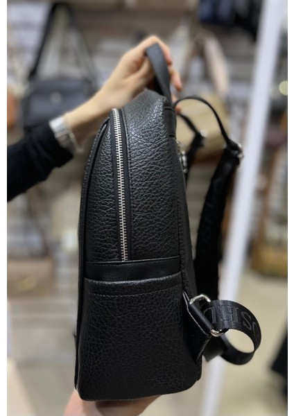 67-9013 Kadın Askılı Sırt Çanta-Siyah