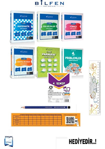 Bilfen 4.sınıf Tüm Dersler Soru Bankaları 6 Lı Ideal Set...hediyeli