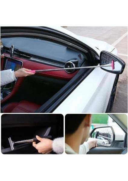 Teleskopik Araba Cam ve Ayna Sileceği, Uzayabilir Saplı, Mikrofiber Temizlik Başlıklı, Ön Cam ve Dikiz Aynası Temizleme Aparatı, Pratik Oto Temizlik Aracı Çekçek modelleri