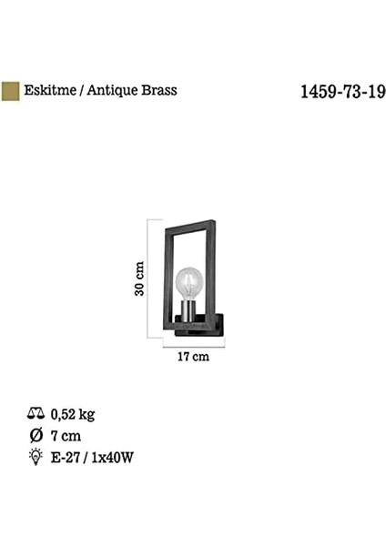 Era Eskitme Siyah 1 x E27 fiyatları