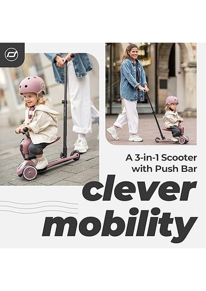 & Ride Highwaykick 1 Push And Go Kickboard Oturaklı Çocuk Scooter'ı, 2'si 1 Arada Direksiyonlu Denge Bisikleti, 1 2 Yaşından Itibaren, Yüksekliği Ayarlanabilir, Aletsiz modelleri