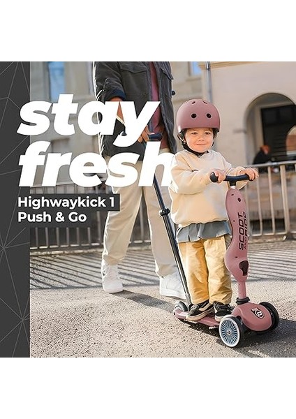 & Ride Highwaykick 1 Push And Go Kickboard Oturaklı Çocuk Scooter'ı, 2'si 1 Arada Direksiyonlu Denge Bisikleti, 1 2 Yaşından Itibaren, Yüksekliği Ayarlanabilir, Aletsiz fırsatları