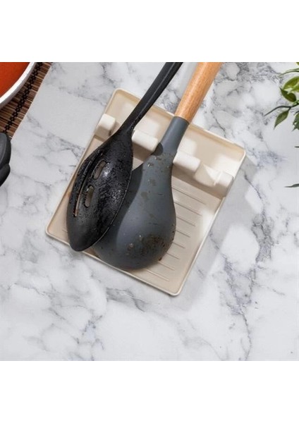 Tencere Kapak Tutuculu Kaşıklıklı Tencere Kapak Standı Pratik Kaşık Kepçe Altlık Düzenleyici