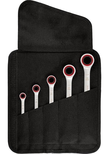 Professional, Cırcırlı Anahtar Seti, Anahtar Takımı 5 Parça, 8,10,13,17,19MM, 1600A02Z3D, Mavi modelleri