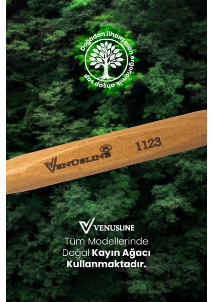 Venüsline Natural 1123 Fön Fırçası – Orta Boy Saçlar Için Düz ve Dalgalı Fön Fırçası