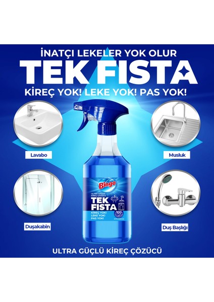 Sprey Yağ Çözücü 900 Mlx1 + Bingo Sprey Kireç Sökücü 900 Mlx2