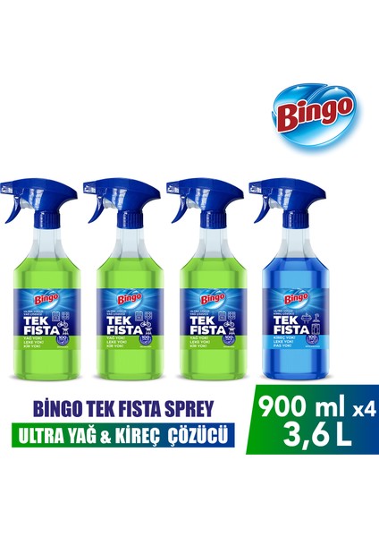 Sprey Yağ Çözücü 900 Mlx3 + Bingo Sprey Kireç Sökücü 900 Mlx1