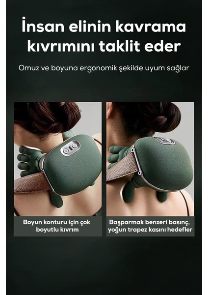 Isıtmalı El Şekilli Taşınabilir Şarjlı Masaj Cihazı- Boyun, Sırt, Bacak ve Omuz fırsatları