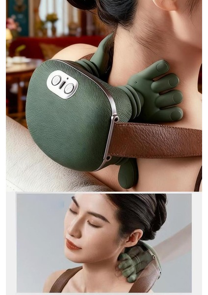 Isıtmalı El Şekilli Taşınabilir Şarjlı Masaj Cihazı- Boyun, Sırt, Bacak ve Omuz indirimleri