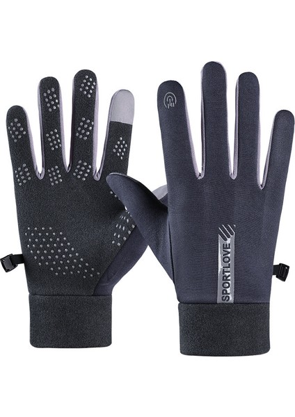 Kışlık Isıtmalı Dokunmatik Ekranlı Spor Dış Mekan Rüzgar Geçirmez Eldiven (Yurt Dışından)