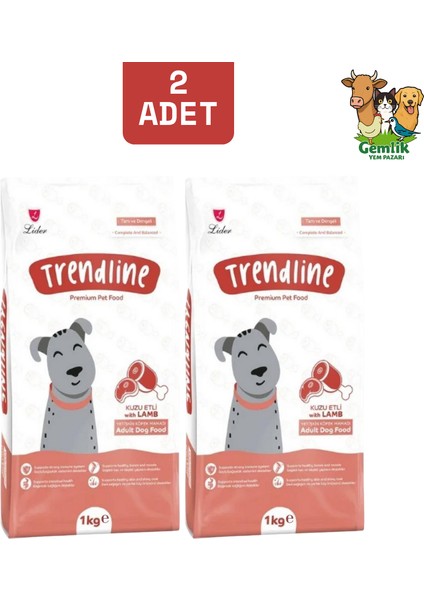 Kuzu Etli Yetişkin Köpek Maması 1 kg - 2 Adet