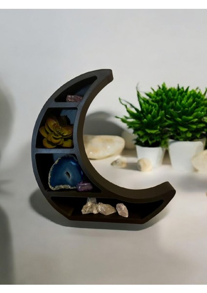 3D Yazıcı Üretimi Ay Şeklinde Dekoratif Raf | Pla Malzeme | 21 cm | 3 Renk Seçeneği fiyatları