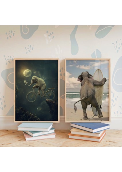 Ahşap Çerçeveli 2'li Poster Tablo Seti | Modern Stil Minimal Duvar Dekoru