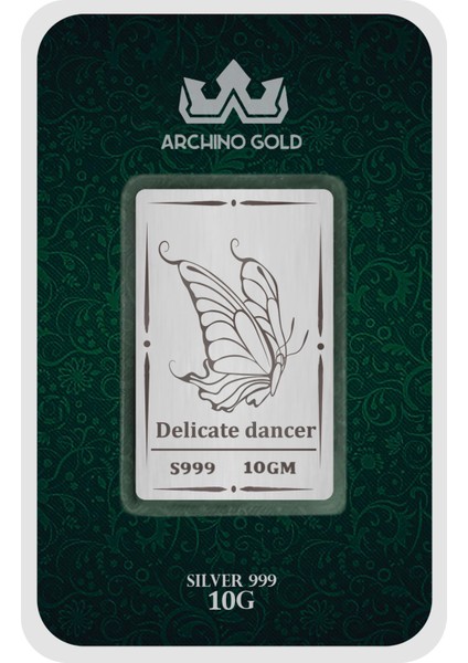 Hafifliğin ve Renklerin Ruhunu Taşıyan Kelebek Temalı Hediyelik 10 Gram 999 Ayar Gümüş KÜLÇESI-752 fiyatları