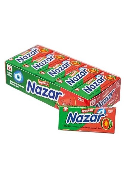 Nazar Şekersiz Sakız 5&apos;li Kutu Karpuz 20 Paket fiyatları