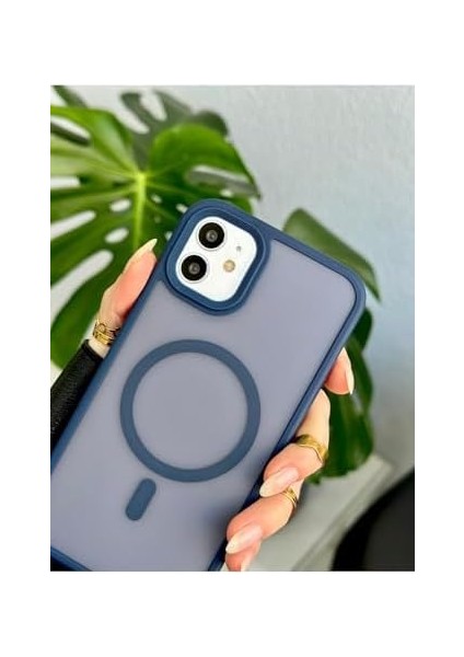 Aksesuar 11 (12 Görünümlü) Uyumlu Mat Lacivert Kablosuz Şarj Özellikli Darbe Önleyici Şeffaf Silikon Kılıf - Lacivertmat modelleri