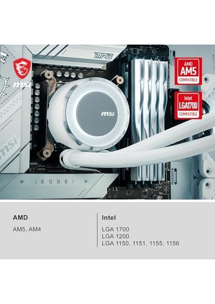 Msı Mag Corelıquıd E240 Whıte 240 mm Argb Block Sıvı Islemcı Sogutucusu modelleri
