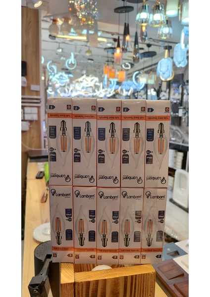 10 Adet E14 Duylu Rustik LED Ampul Günışığı 3200K fiyatları