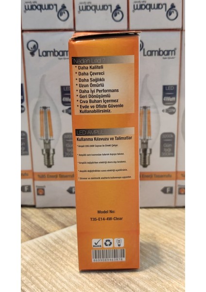 10 Adet E14 Duylu Rustik LED Ampul Günışığı 3200K fırsatları