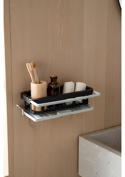 Duş Için Banyo Rafı – Suya Dayanıklı Yapışkanlı Siyah - Gri Organizer - (Yapışkan ile Gönderim) fiyatları
