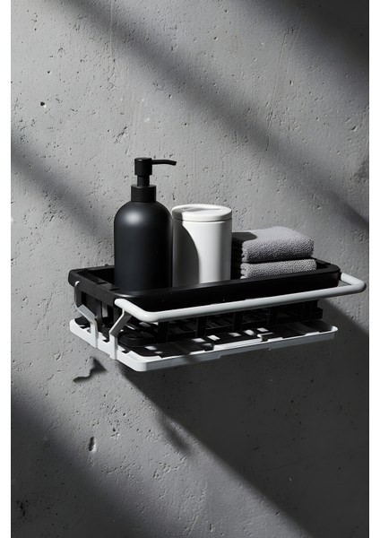 Duş Için Banyo Rafı – Suya Dayanıklı Yapışkanlı Siyah - Gri Organizer - (Yapışkan ile Gönderim) modelleri