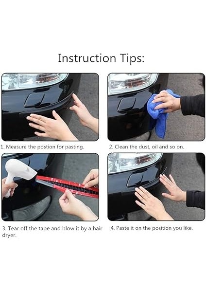 Concept Karbon Desenli Esnek Tampon Koruma Bandı Ön Veya Arka Tampon Koruyucu Şerit Yumuşak Bant Araba Tampon Köşe Koruyucusu Sürtünme ve Çarpışma Önleyici, 2'li Set (Siyah) modelleri