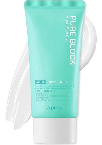 Yoğun Nemlendirici Suya Dayanıklı Jel Güneş Kremi A'pıeu Pure Block Aqua Sun Gel Ex SPF50+/PA+++50ML
