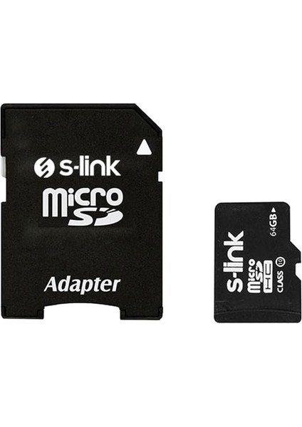SL-TF264 64 GB CLASS10 Adaptörlü Micro Sd Kart Bellek, 64GB Hafıza Kartı