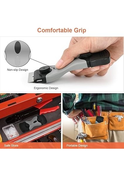 Kazıyıcı, Çok Amaçlı Cam Seramik Kazıyıcı, 20 Yedek Bıçak Içerir, Etiket, Çıkartma, Mühür Veya Cam Boya (Gri Siyah) indirimleri