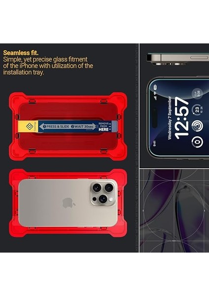 Caseology iPhone 15 Pro Max ile Uyumlu Cam Ekran Koruyucu Kolay Kurulum Snap Fit (2 Adet) - AGL06882 indirimleri