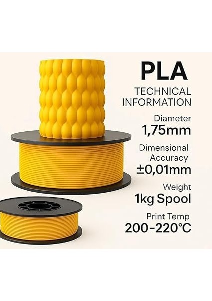Pla+ Filament 1.75MM 1 kg - Sarı fiyatları