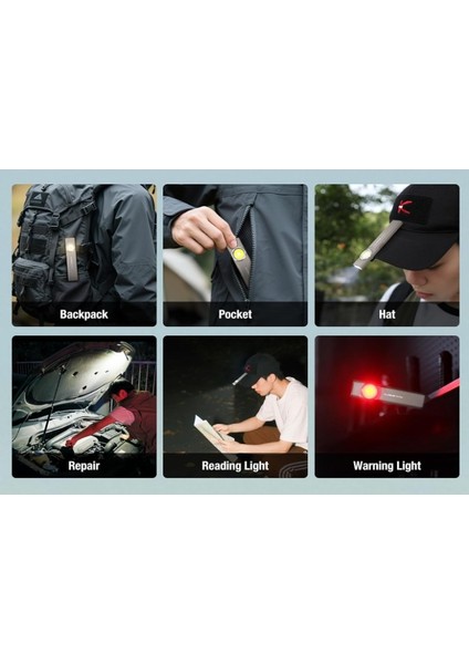 E5 Plus - Ultra Ince, Manyetik, Şarjlı LED Fener