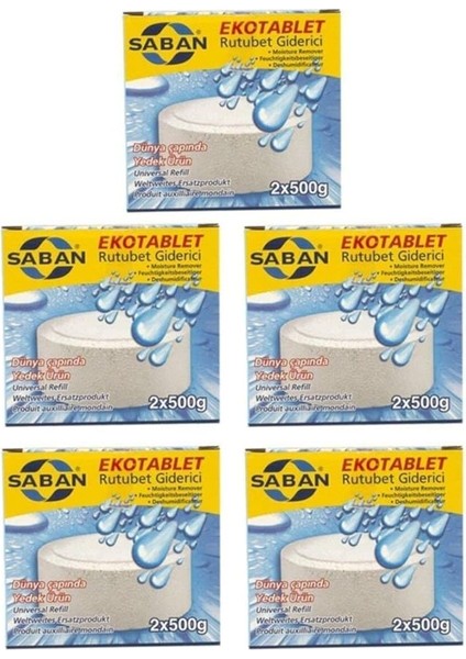 Nem Alıcı Rutubet Giderici Yedek Tablet 5'li 2 x 500 Gram Natural