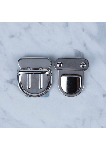 Loren Metal Çanta Kilidi Büyük Gümüş