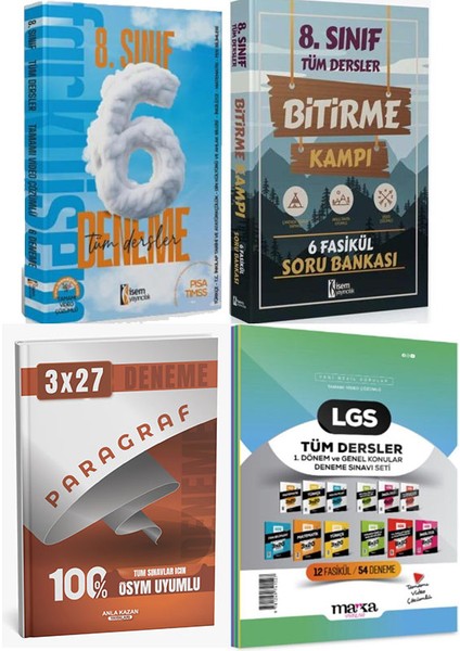 Marka +Isem 2026 Lgs Tüm Dersler Bitirme Kampı ile 6 Lı Deneme + Marka Branş Branş Deneme 4 Lü Set