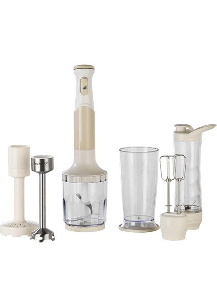 Gem Retro 1200 W El Seti – 800 ml Hazne, 5 Parça Aksesuar, Metal Konektör | Vanilya Krem